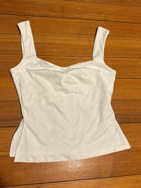 White Square-Neck Tank Top with Wide Straps